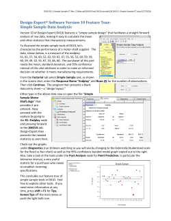 Design-Expert&reg; Software Version 10 Feature Tour: Simple Sample