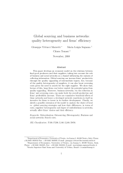 Global sourcing and business networks: quality heterogeneity and