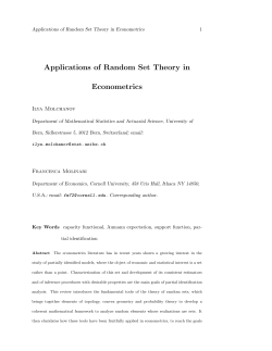 Applications of Random Set Theory in