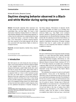Daytime sleeping behavior observed in a Black- and