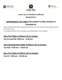APPROXIMATE TEE TIMES FOR SUNDAY`S FINAL ROUND AT