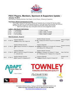 ABN 70 523 008 003 FECC Players, Members, Sponsors