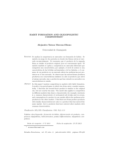 HABIT FORMATION AND OLIGOPOLISTIC COMPETITION