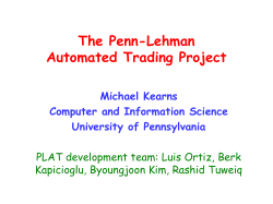 The Penn-Lehman Automated Trading Project