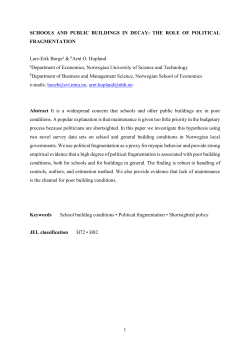 SCHOOLS AND PUBLIC BUILDINGS IN DECAY: THE ROLE OF