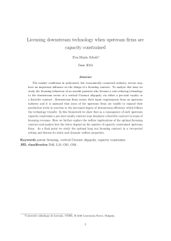 Licensing downstream technology when upstream firms are capacity