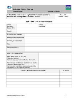 universal child`s plan - Argyll and Bute Council