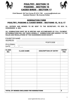 poultry&ndash; section 15 pigeons &ndash; section 16 caged