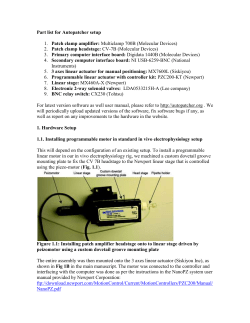 Part list for Autopatcher setup