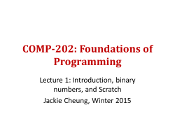 COMP-202: Foundations of Programming