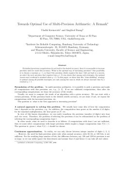 Towards Optimal Use of Multi-Precision Arithmetic: A Remark