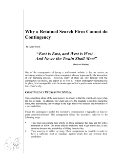 Why a retained search firm cannot do contingency