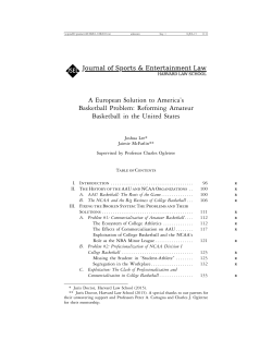 A European Solution to America`s Basketball Problem: Reforming