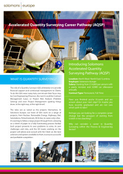 Accelerated Quantity Surveying Career Pathway