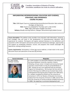 IMPLEMENTING INTERPROFESSIONAL EDUCATION: BEST
