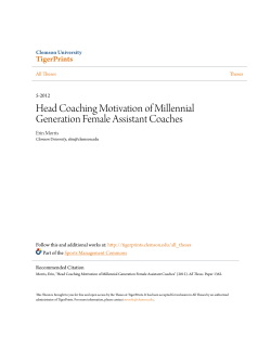 Head Coaching Motivation of Millennial Generation