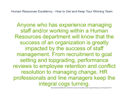 Human Resources Excellency - How to Get and Keep Your Winning