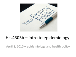 Hss4303b – intro to epidemiology