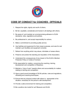 CODE OF CONDUCT for COACHES - OFFICIALS