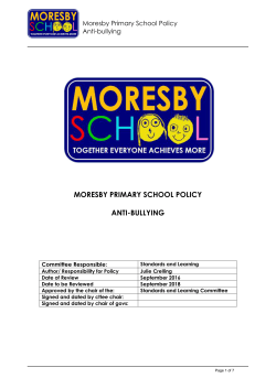 Anti-bullying - Moresby Primary School