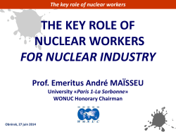 The key role of nuclear workers Andr&eacute; Ma&iuml;sseu, Obninsk, 27 juin