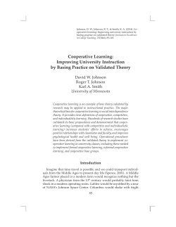 Cooperative Learning: Improving university instruction by basing