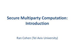 Secure Multiparty Computation: Introduction