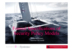 Formal Specifications of Security Policy Models