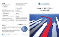 SERvicES FOR PRivAtE EqUity FiRMS