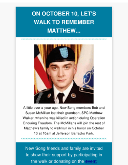 on october 10, let`s walk to remember matthew