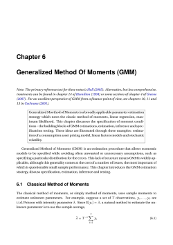 Chapter 6 Generalized Method Of Moments (GMM)