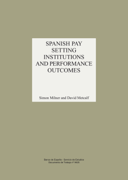 Spanish pay setting institutions and performance outcomes