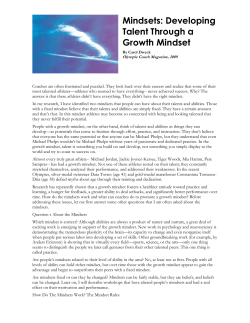 Mindsets: Developing Talent Through a Growth Mindset