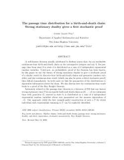 The passage time distribution for a birth-and
