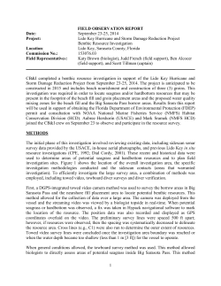 Field Observation Report - Sarasota County Water Atlas