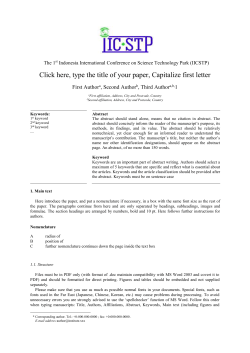 Paper Template - Indonesia International Conference on Science