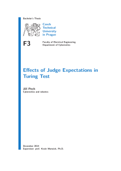 Effects of Judge Expectations in Turing Test Jiř&iacute; Pech