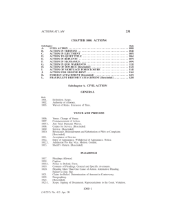 CHAPTER 1000. ACTIONS Subchapter A. CIVIL ACTION