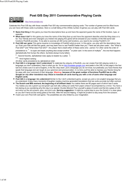 Post GIS PostGIS Playing Cards