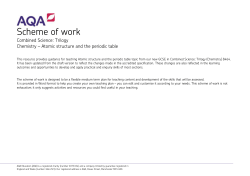 Chemistry – Atomic structure and the periodic table