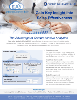 Gain Key Insight Into Sales Effectiveness