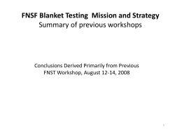 FNSF Blanket Testing Mission and Strategy Introduction and