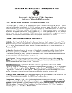 2016 Diane Colby Professional Grant Revised