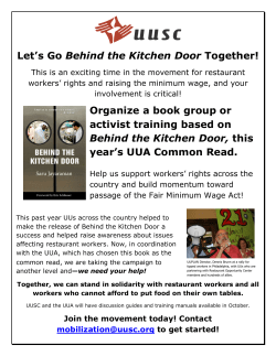 Let`s Go Behind the Kitchen Door Together! Organize a