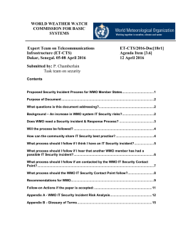 Proposed Security Incident Process for WMO Member States
