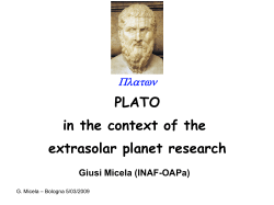 PLATO in the context of the extrasolar planet research Giusi Micela