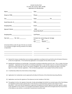 Member application - Jerome Country Club