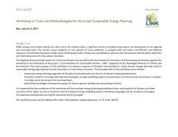 It is expected that key audiences of the workshop will be municipal