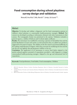 Food consumption during school playtime: survey design and