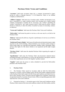Purchase Order Terms and Conditions